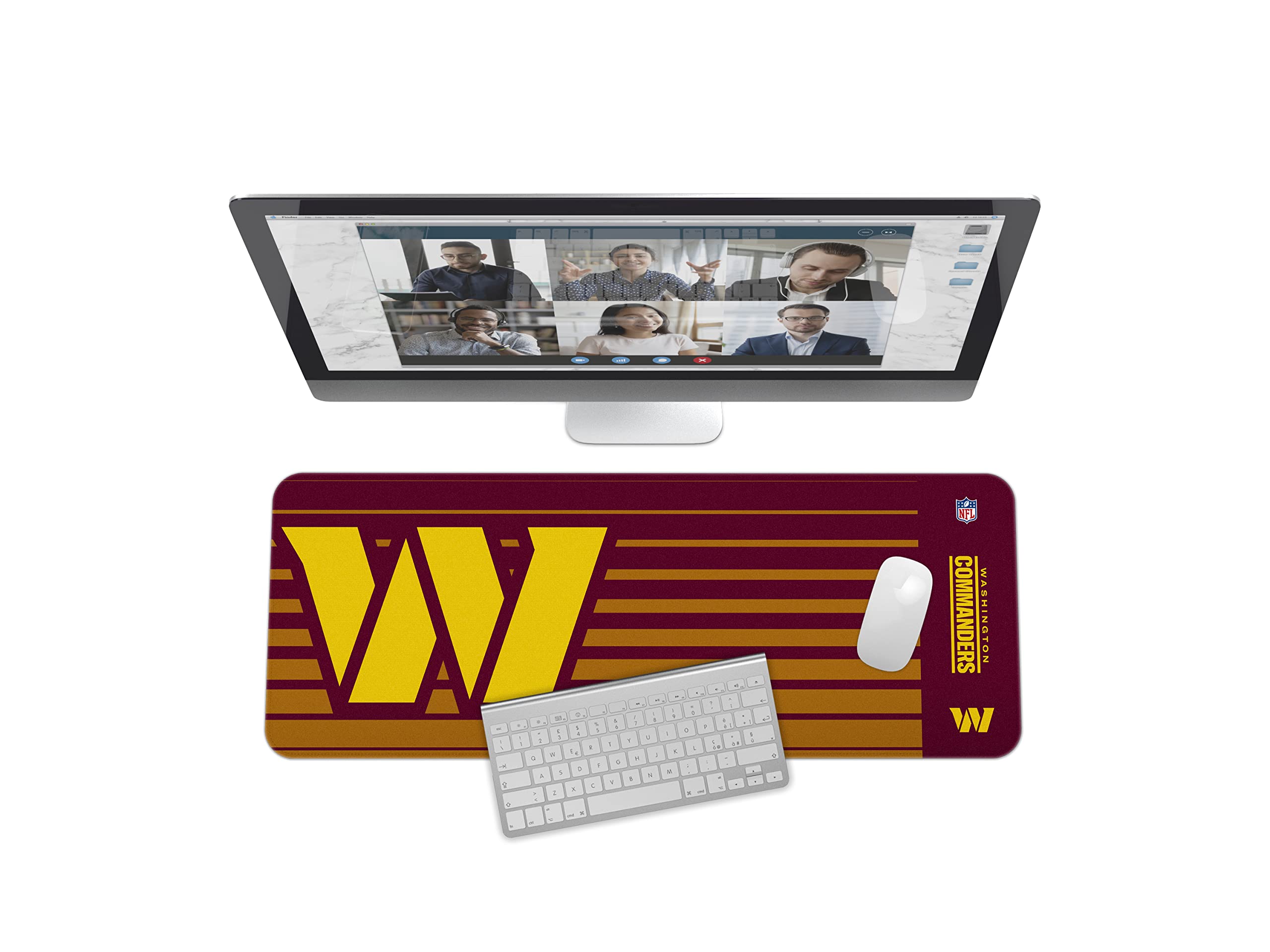 SOAR NFL Unisex Multifunctional Desk Mat for Desktop, (31.5"x12") - Ultra Soft Fabric with Non-Slip Rubber Backer - Water Resistant &amp; Durable Nylon Stitching - Officially Licensed NFL, Desk Pad