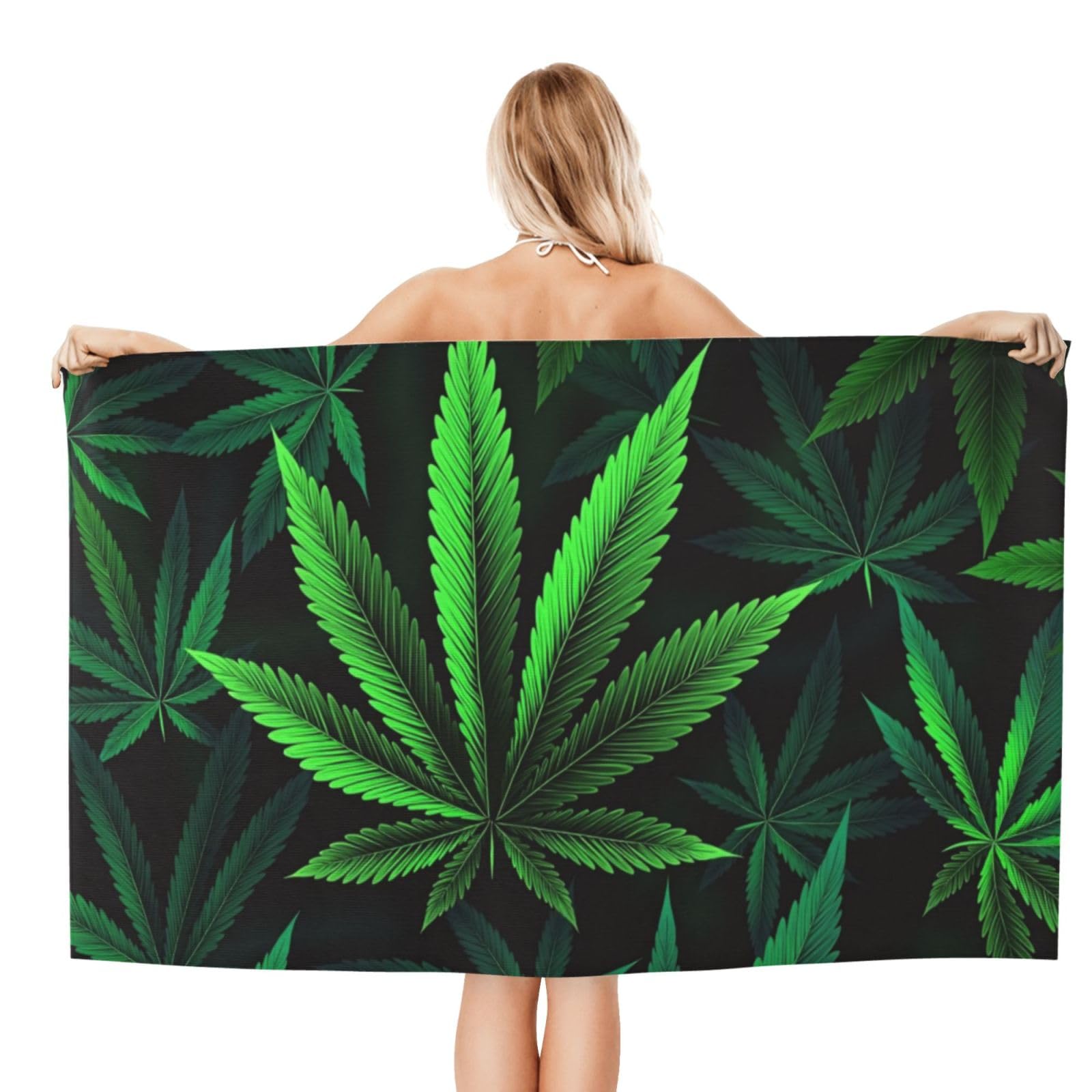 Anceky Beach Towel for Women,Leaf Sand-Free Microfiber Ultra Soft Lightweight Bath Towels for Outdoor Bathroom Swimming 32"X52"