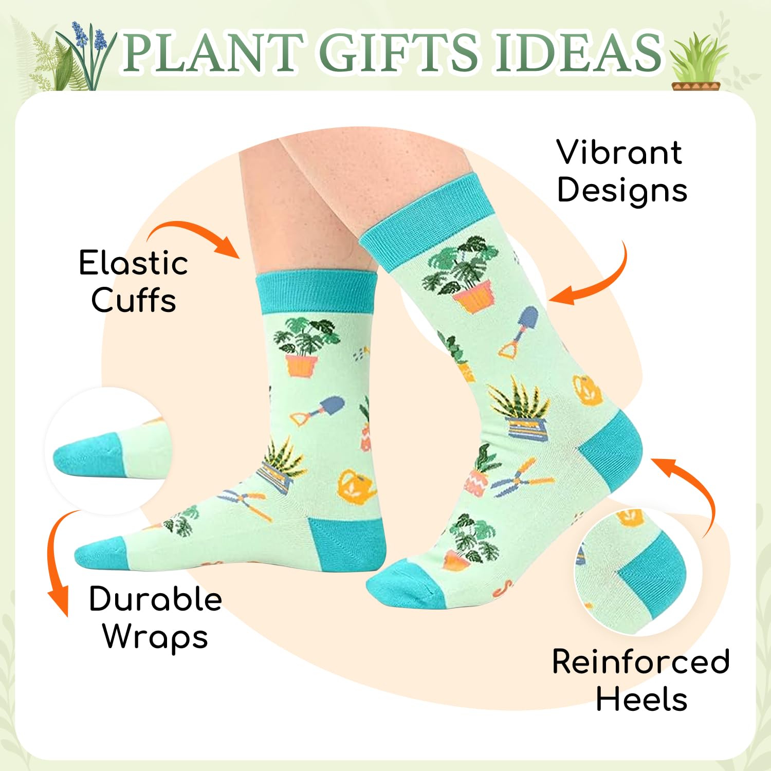 Plant Gifts for Women Men - Gardening Plant Socks for Nature Lovers