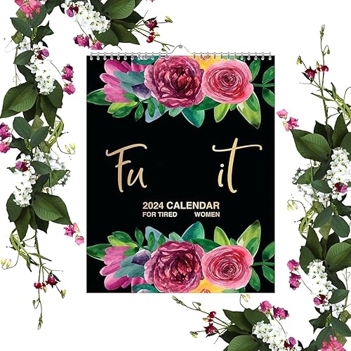 Miniatura 1 de Calendario 2024 para mujeres cansadas y con culo  Calendario de mujeres cansadas  Calendario de Fuck It, calendario de pared para cansado, divertido