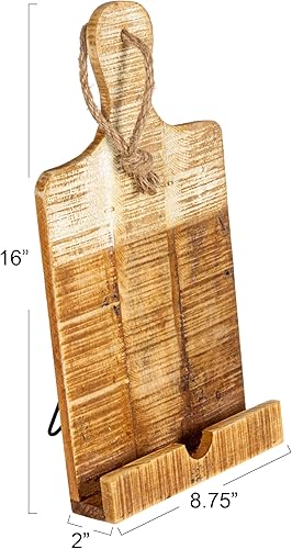 Miniatura 2 de Creative Co-Op Soporte para tableta de madera sumergida blanca envejecida