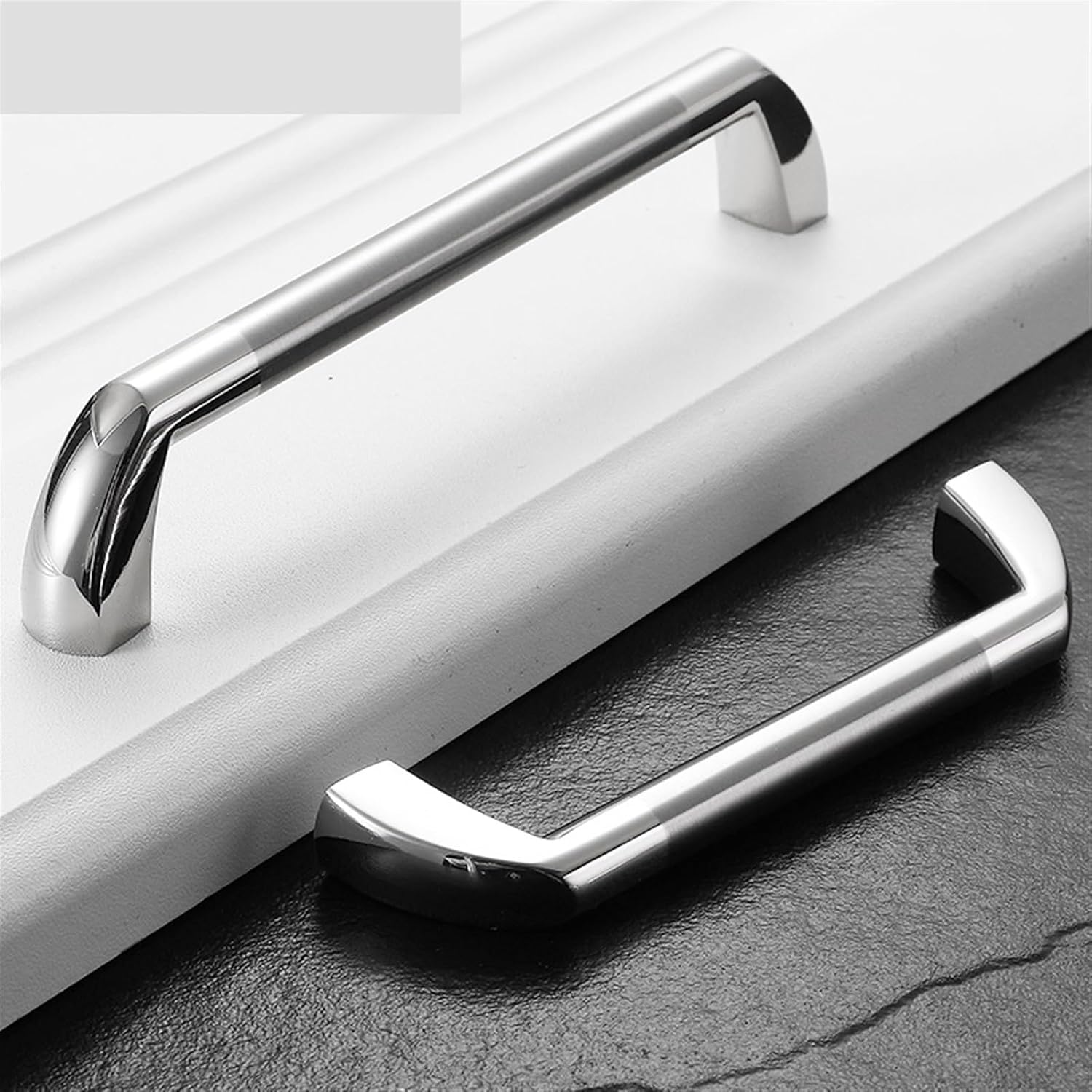 Modern Door Handles Kitchen Cabinet Handles and Knobs Silver Furniture Hardware Wardrobe Cupboard Handle Drawer Pulls 1Pcs (Color : 793-128mm)