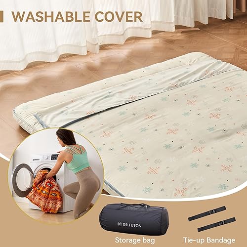 Miniatura 4 de Dr.Futon Colchón de futón japonés extra grueso plegable enrollable para invitados, tumbona y Tavel