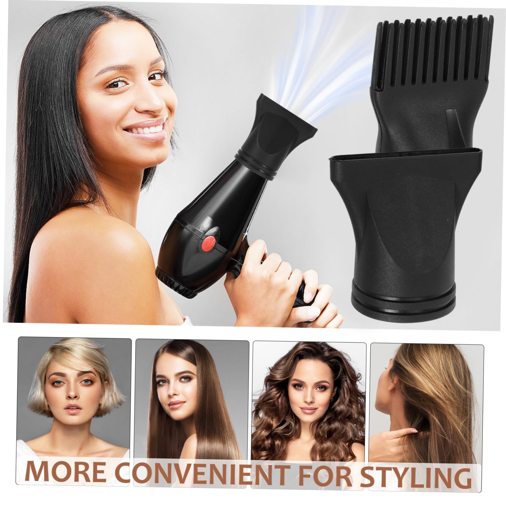 LIFKOME Lot de 2 embouts concentrateurs pour sèche-cheveux, sèche-cheveux, embout de rechange, concentrateur étroit, embout de coiffage résistant à la chaleur pour différentes exigences de coiffure