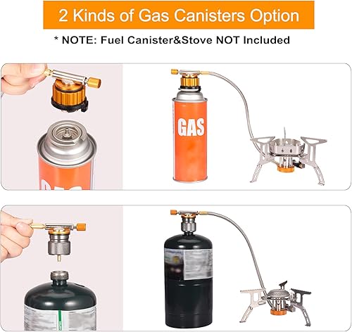 Miniatura 4 de Adaptador de estufa de camping Adaptador de propano a butano 1 libra Entrada de tanque de propano EN417 Salida de válvula lindal con entrada de