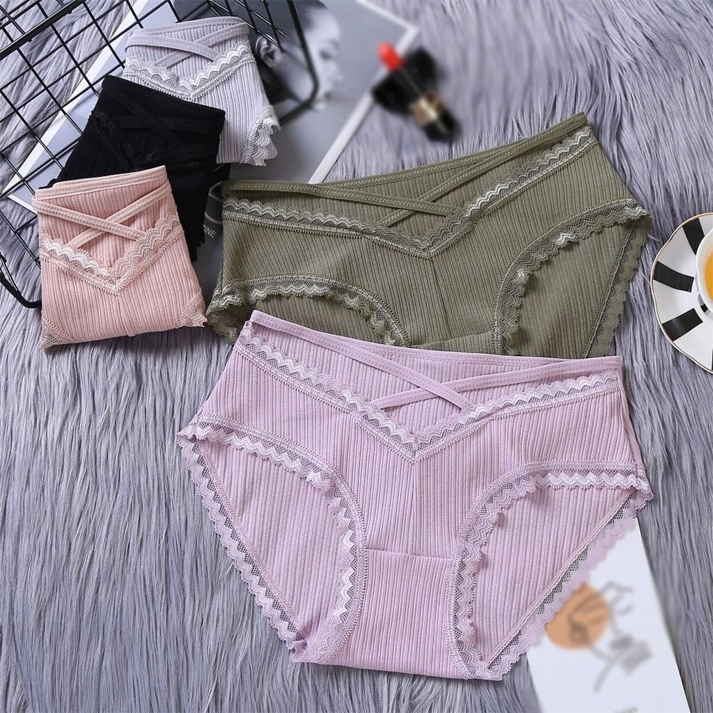 Panties Female Sense Lace Low Waist Girls Triangle Cotton Crotch Bottoms Korean Version