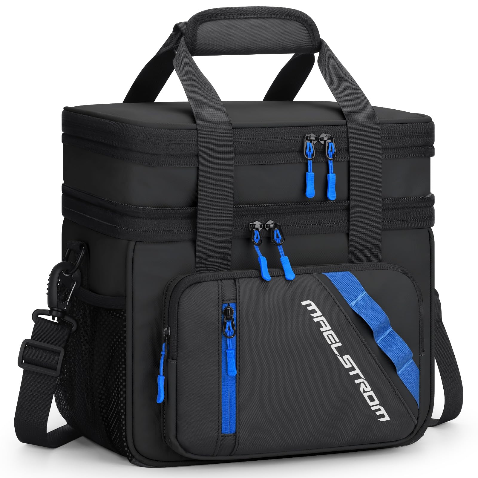 Maelstrom Lunch Box, 20L Insulated Lunch Bag for Men Women, Expandable Double Deck Leakproof Cooler Bag with 6 Pockets, Reusable Lunch Tote Bag for