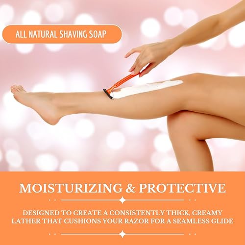 Miniatura 118 de Gents Jabón de afeitar de sándalo para hombre, barra natural con manteca de karité y glicerina para espuma rica, 3 onzas