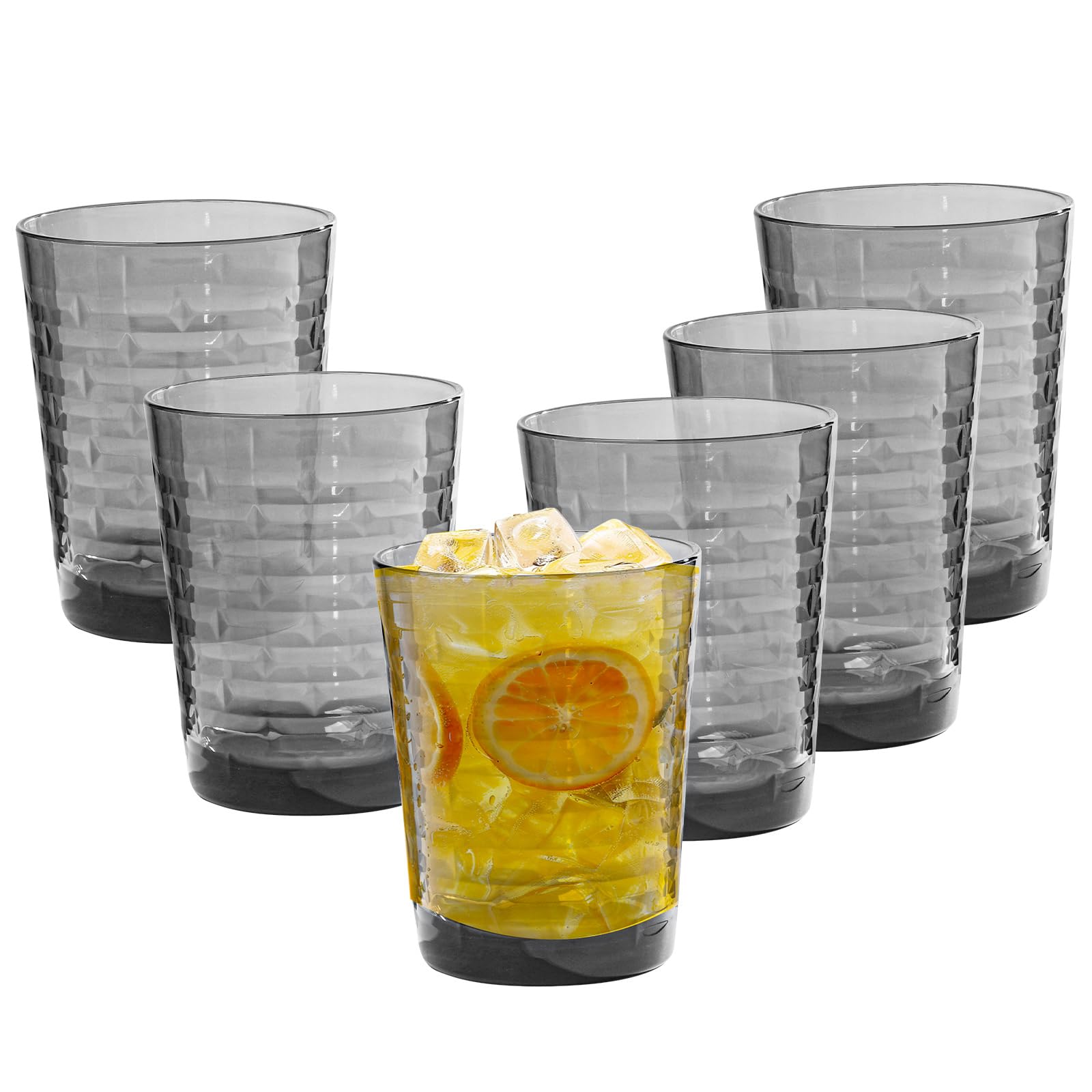 AKMQYM BPA-Free Plastic Tumblers 6 Pack 6x16oz Reusable Dishwasher Safe Stackable Shatterproof Cups Plastic Drinkware Drinking Tumblers for