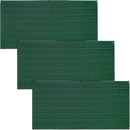 Miniatura 13 de Wall Control - Tablero de clavijas para pared, paquete de 3 tableros de clavijas horizontales de metal de 16 pulgadas de alto x 32 pulgadas