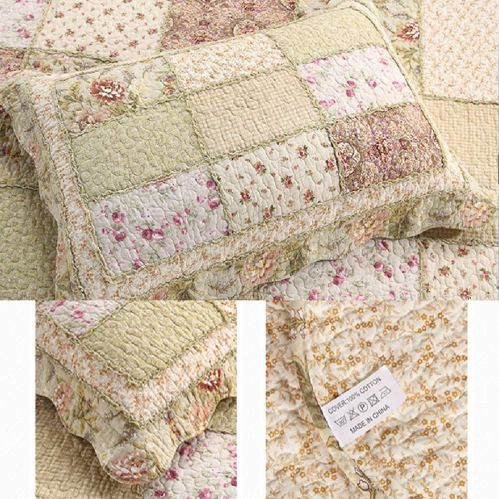 SLPR Secret Garden Bettwäsche-Set Queen Size – Patchwork-Design, 100% Baumwolle, Mit 2 Kissenbezügen, Landhaus-Stil