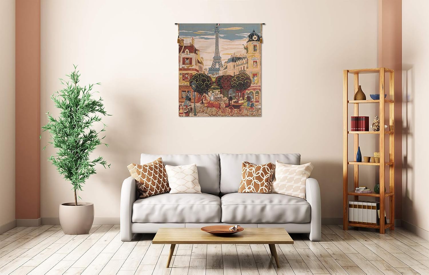Eiffel Naif European Tapestry - 19 in. x 26 in. Cotton by Charlotte Home Furnishings