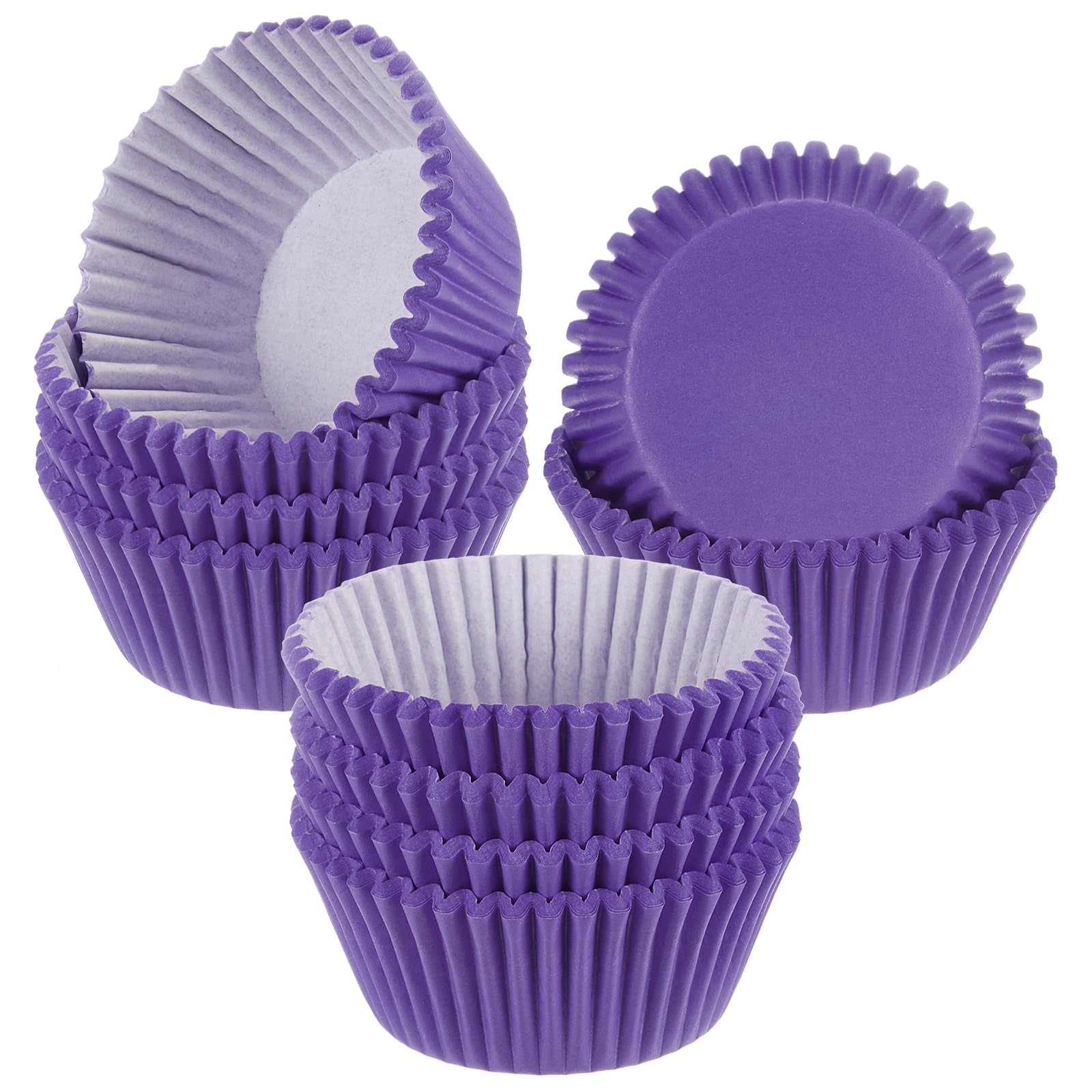M METERXITY 200-Pack Standard Cupcake Liners for Baking, Greaseproof Cupcake Wrappers for Wedding/Birthday/Party/Christmas[Purple]