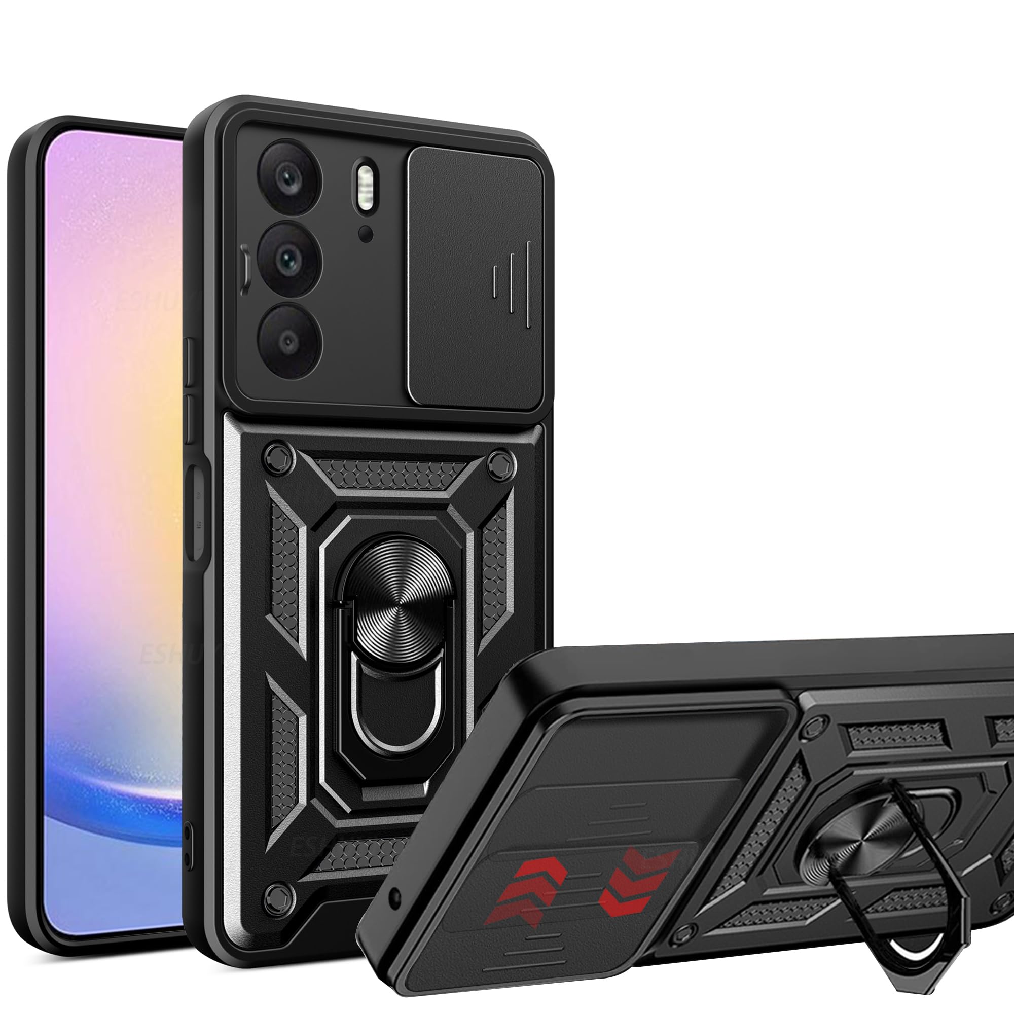Cover WBWONE Per Realme C75 4G – Silicone Morbido Antiurbo Con Bordi Rialzati, Ricarica Wireless (Nero)