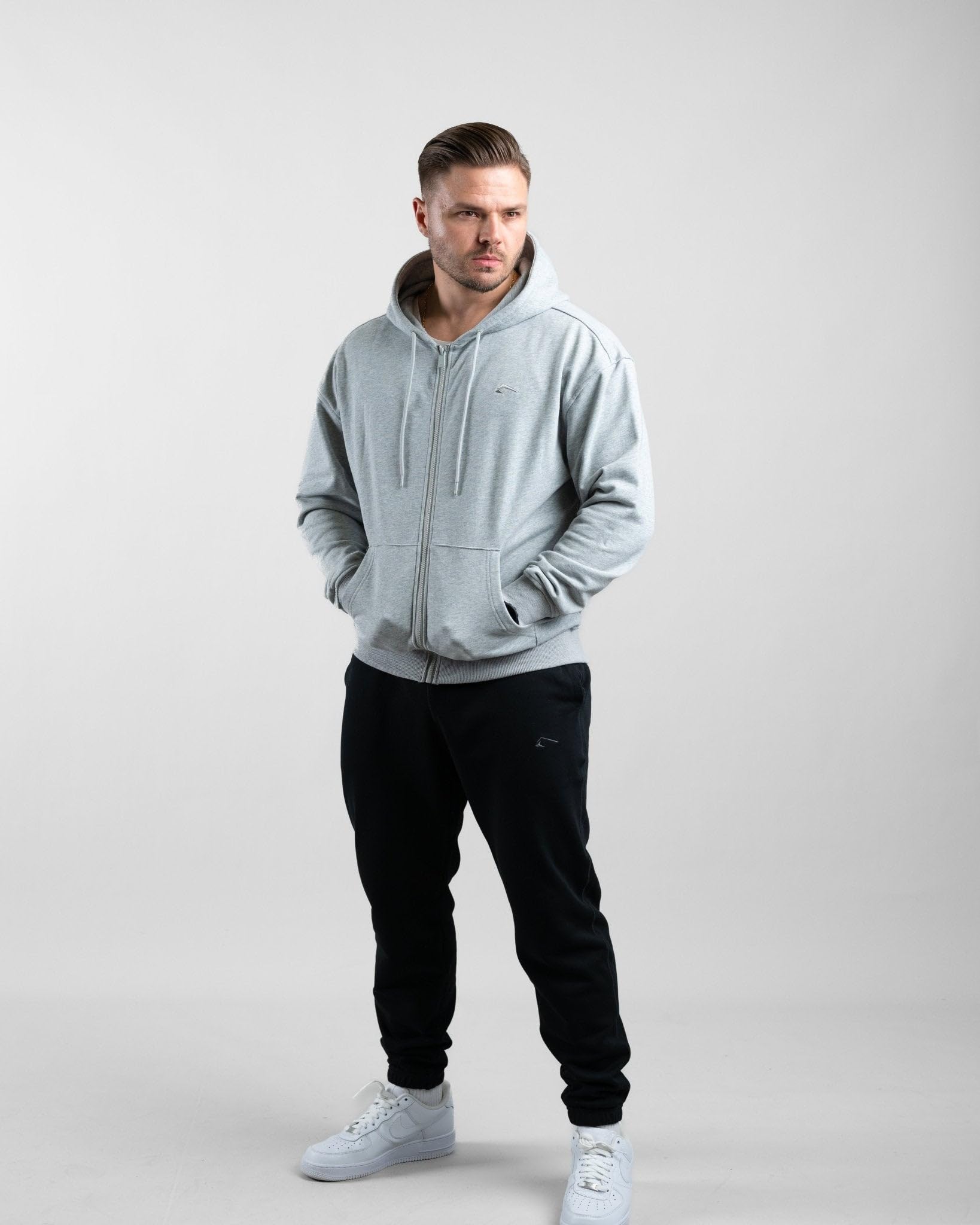 ATHLETIC AESTHETICS Essential Oversize Zip Hoodie - Oversize Zipper Kapuzen Pullover für Herren, Langarm Hoody mit Reißverschluss, Kapuzenpullover für Sport, Fitness, Gym und Freizeit, Pulli