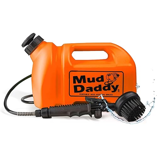 Dog Washer - Portable Paw Cleaner with Bath Brush, Shower Hose Attachment, and 1.3 Gallon (5L) Capacity in Orange