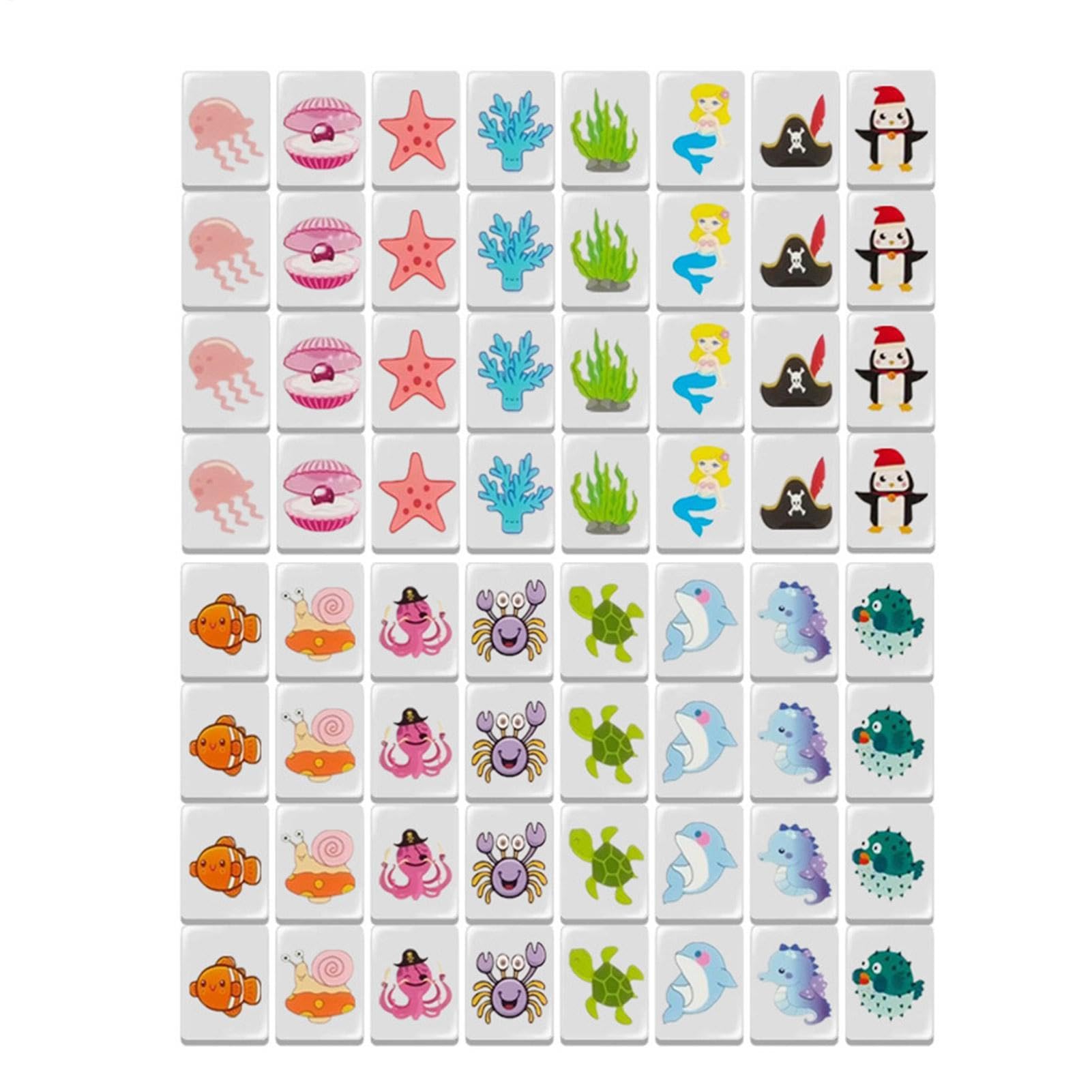 Generisch Mini Mahjong Spielset | 65 Stück Melamin | Ca. 3 × 2,2 × 1,5 cm | Tragbares Brettspiel Für Reisen, & Partys | Klassisches Mahjong Mit Klaren Mustern & Hoher Haltbarkeit
