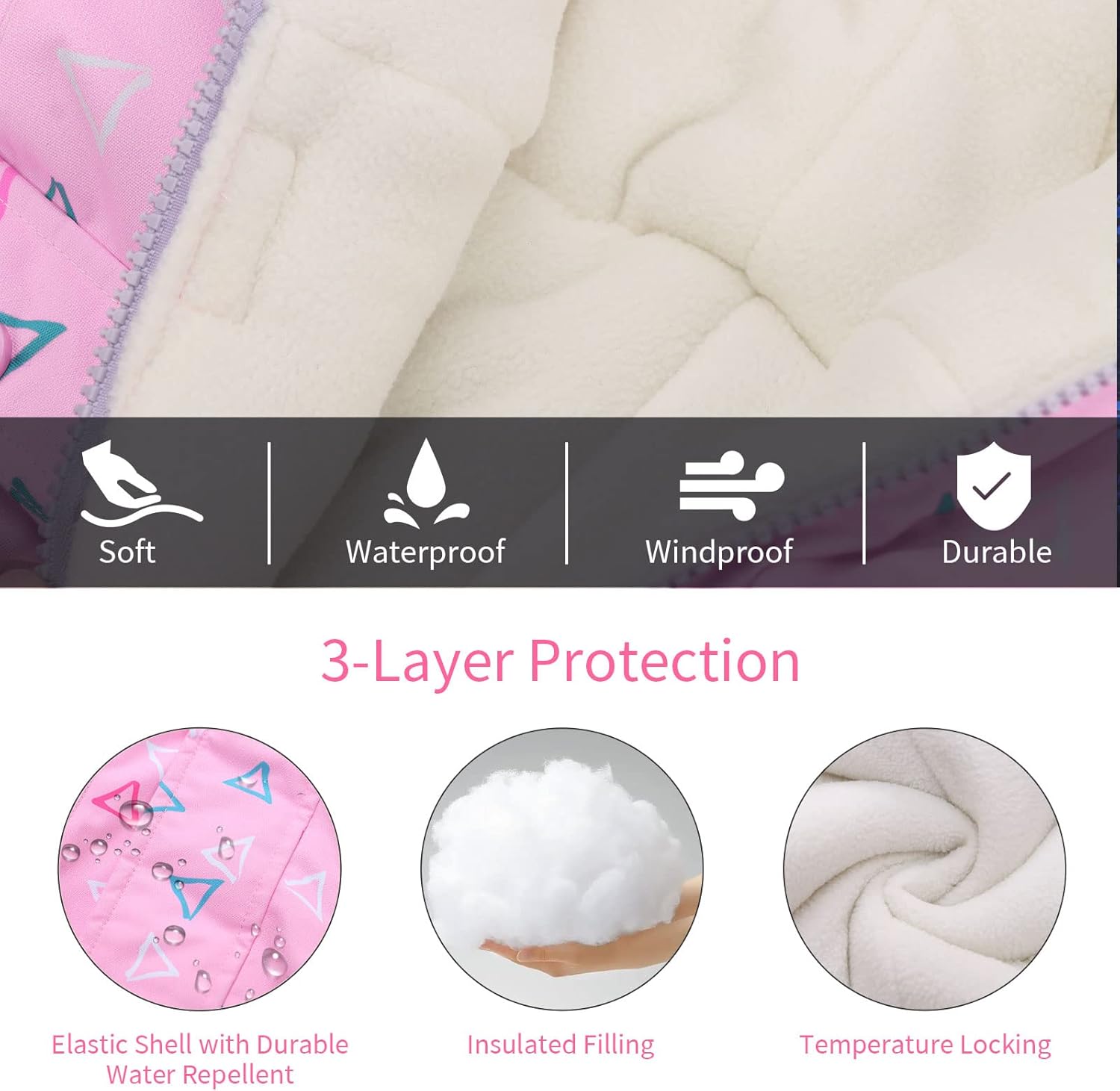 Yueta Kids Snowsuit One Piece, Waterproof Snow Suit for Boys Girls, Ski Jackets Jumpsuits Overalls for Skiing Snowboarding - Image 5