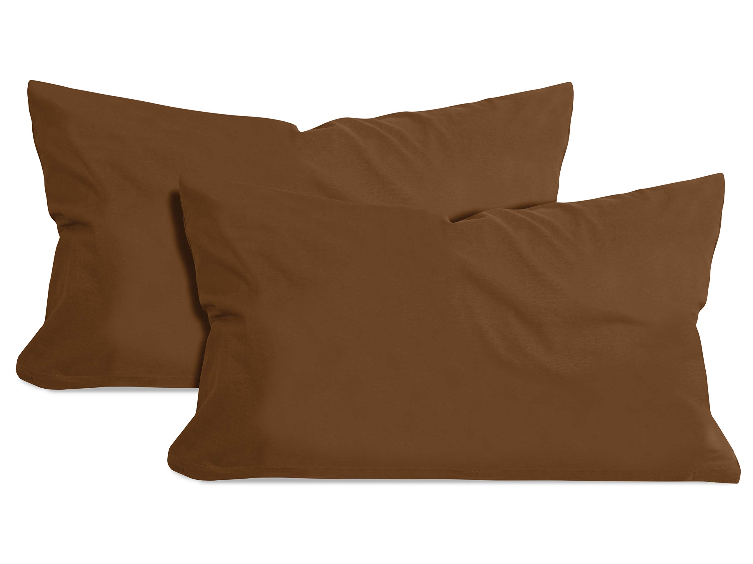 npluseins 1331.1812 Lot de 2 Housses de Coussin en Coton, Chocolat, ca. 40 x 60 cm