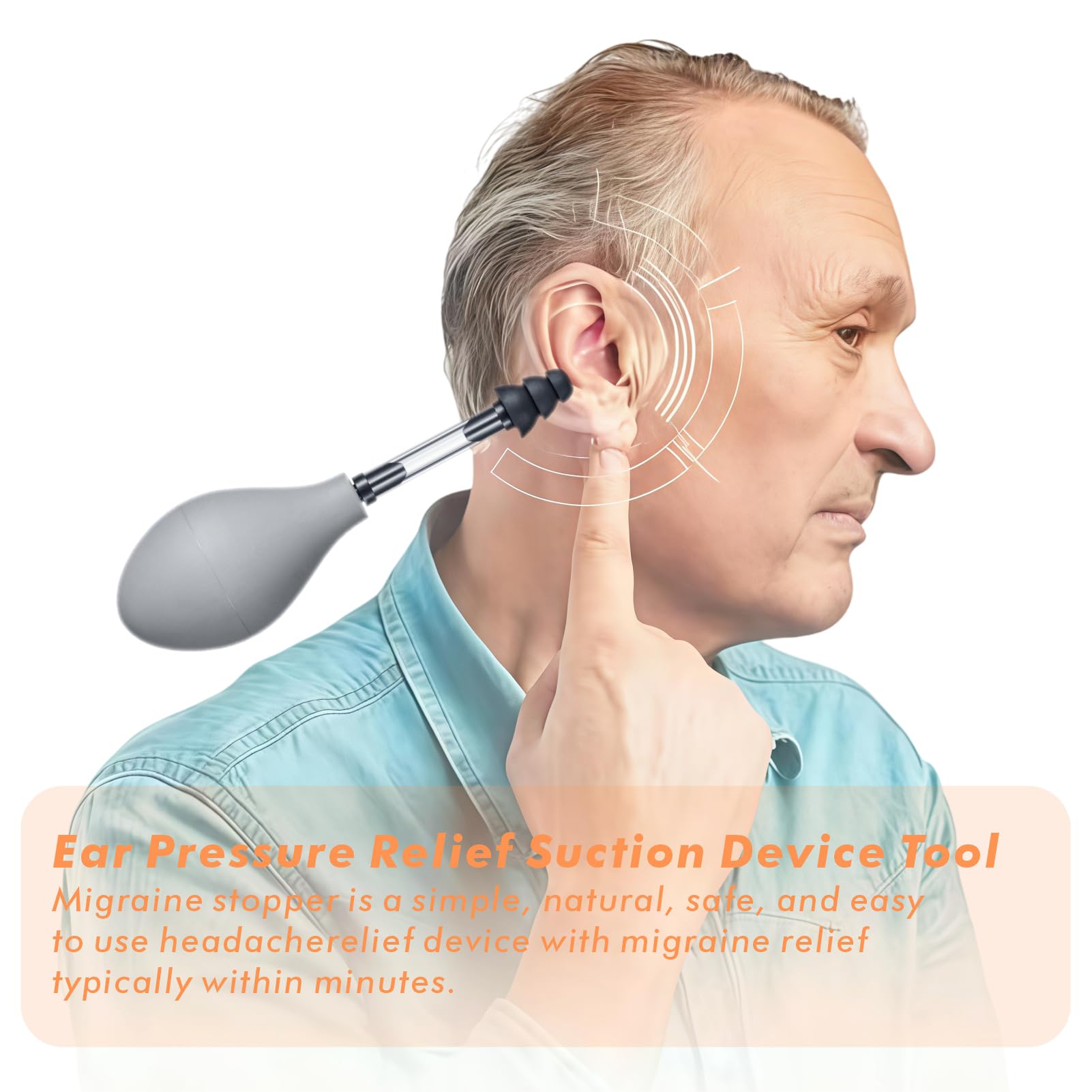Ear Pressure Relief Suction Device, Consumer Product that Calming Naturally Reduces Tension, Pressure and Pulsating Symptoms Through Gentle Inner Ear Pressure Stimulation — Amazon image 2