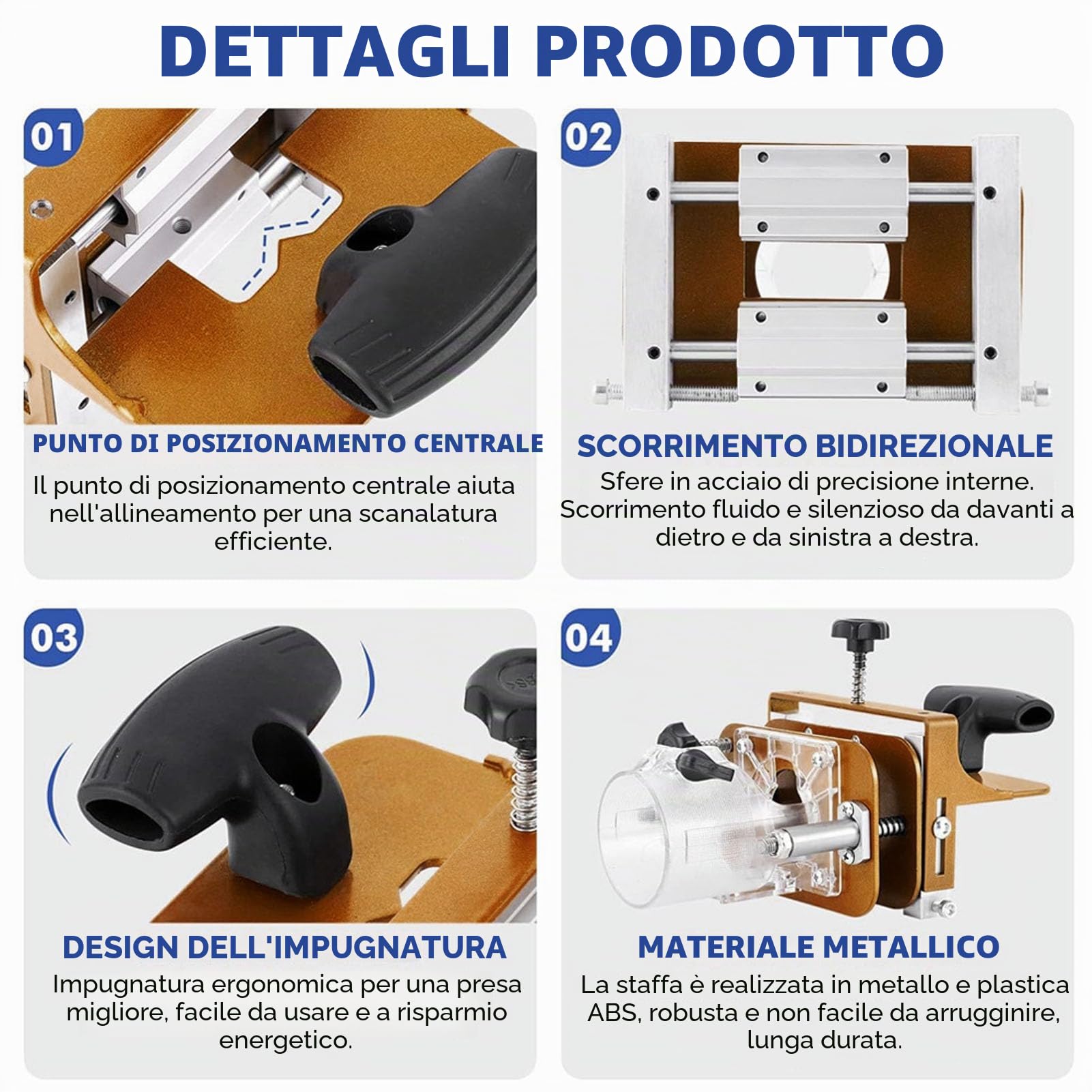 Mortasatrice 2 in 1, Acciaio Inossidabile, Larghezza Profondità Regolabile Altezza, Posizionatore Localizzatore di Scanalature per Router di Legno, per Progetti di Lavorazione