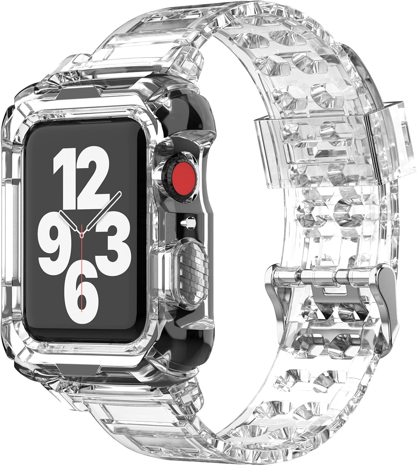Amazon.com: JIEBAO Compatible with Apple Watch Bands Women/Men 38mm 40mm  42mm 44mm, Compatible for Iwatch Band with Case Series 6/5/4/3/2/1/SE Sport  Loop, Rugged Protective Case and Band (Clear-38mm/40mm) : Cell Phones \u0026