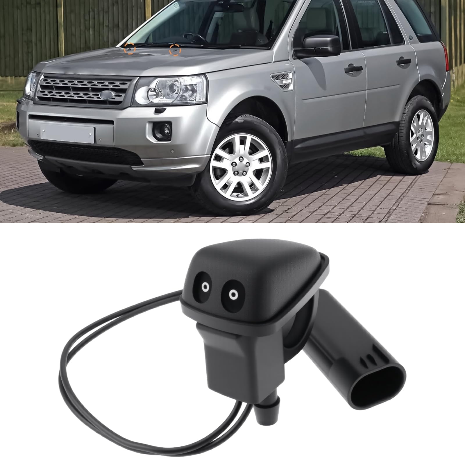 Ugello riscaldato per parabrezza anteriore auto Lr048708 compatibile con Land Rover Freelander 2 2006-2014