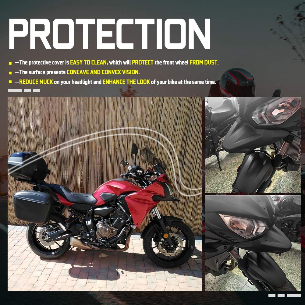 Sport Touring Moto Phare Avant Roue Garde-Boue Bec Extension Nez Cône Garde Extender Couverture Capot Support de Compatibilité : pour Tracer 700 Tracer700 GT 2016 2017 2018 2019 (Noir)