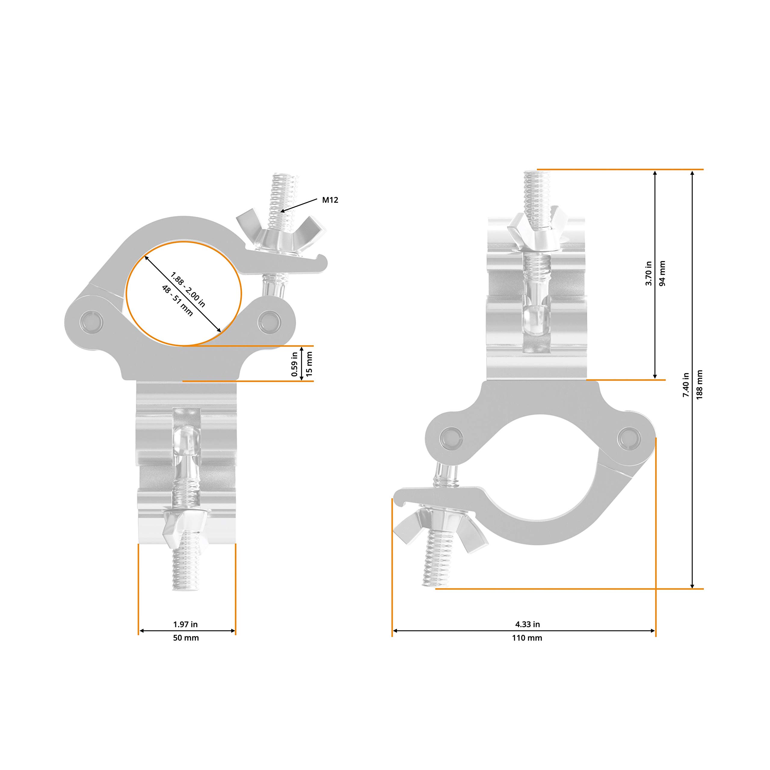 Global Truss Swivel Couple Fixable 48-51/50/500kg