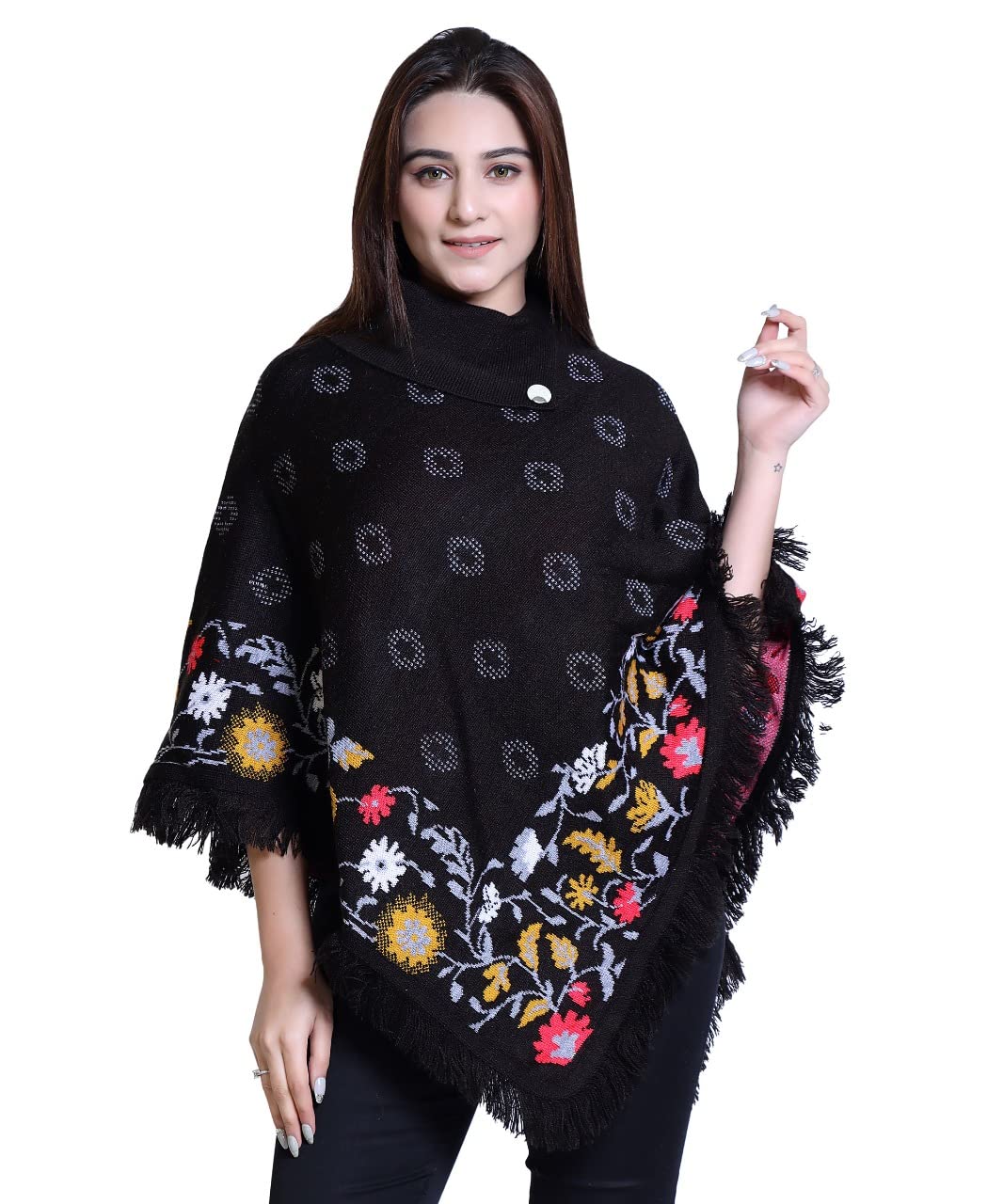 Wool Women's A-Line Short Length Coat Black Free Size