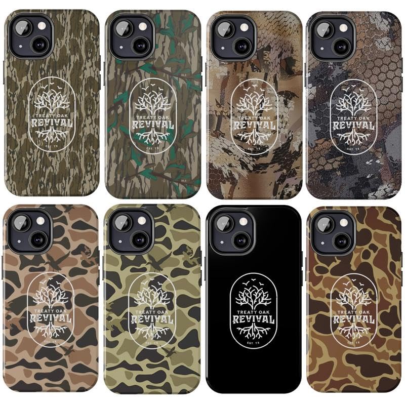 Treaty Oak Revival Camouflage Phone Case – Old School Waterfowl Camo Aesthetic Cover for Phone 17 16 15 14 13 12 11 – Vintage Hunting Style Protective Case