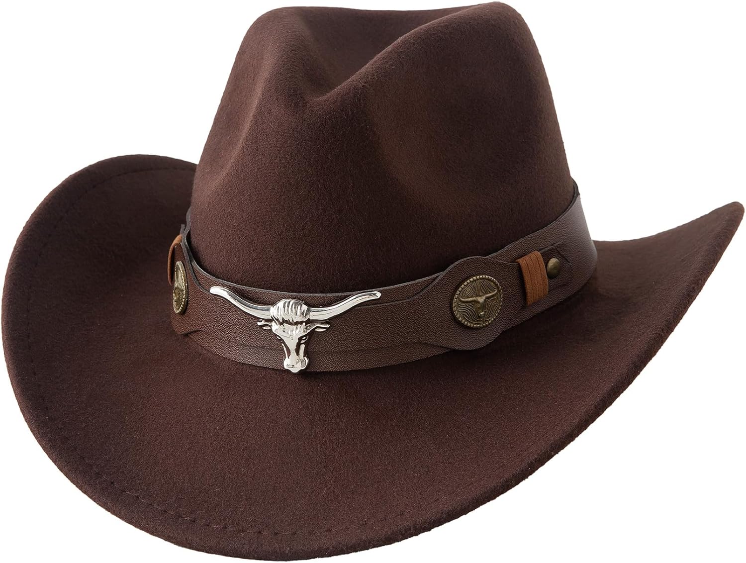 Jastore Kids Western Hats Boys Girls Cowboy Felt Hat Jazz Fedora Cowgirl Hats with Belt Buckle