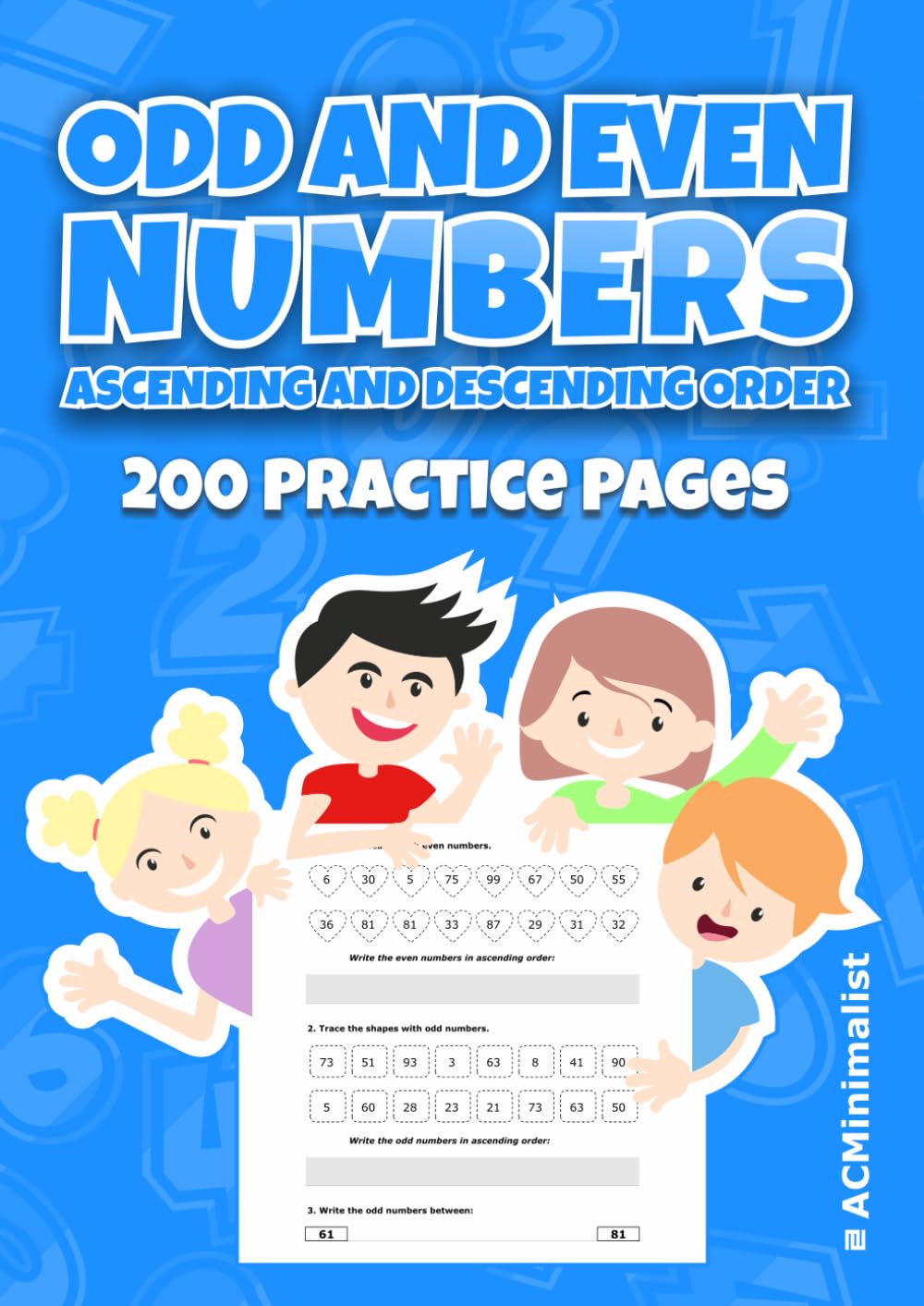 Odd and Even Numbers. Ascending and Descending Order. 200 Practice Pages.: Recognising Odd and Even Numbers Worksheets. Ordering Numbers.