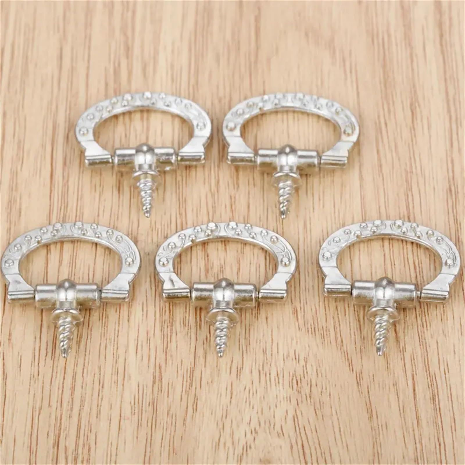 Pomos de plata vintage de 24x27mm para renovar armarios y cajones, pack de 5