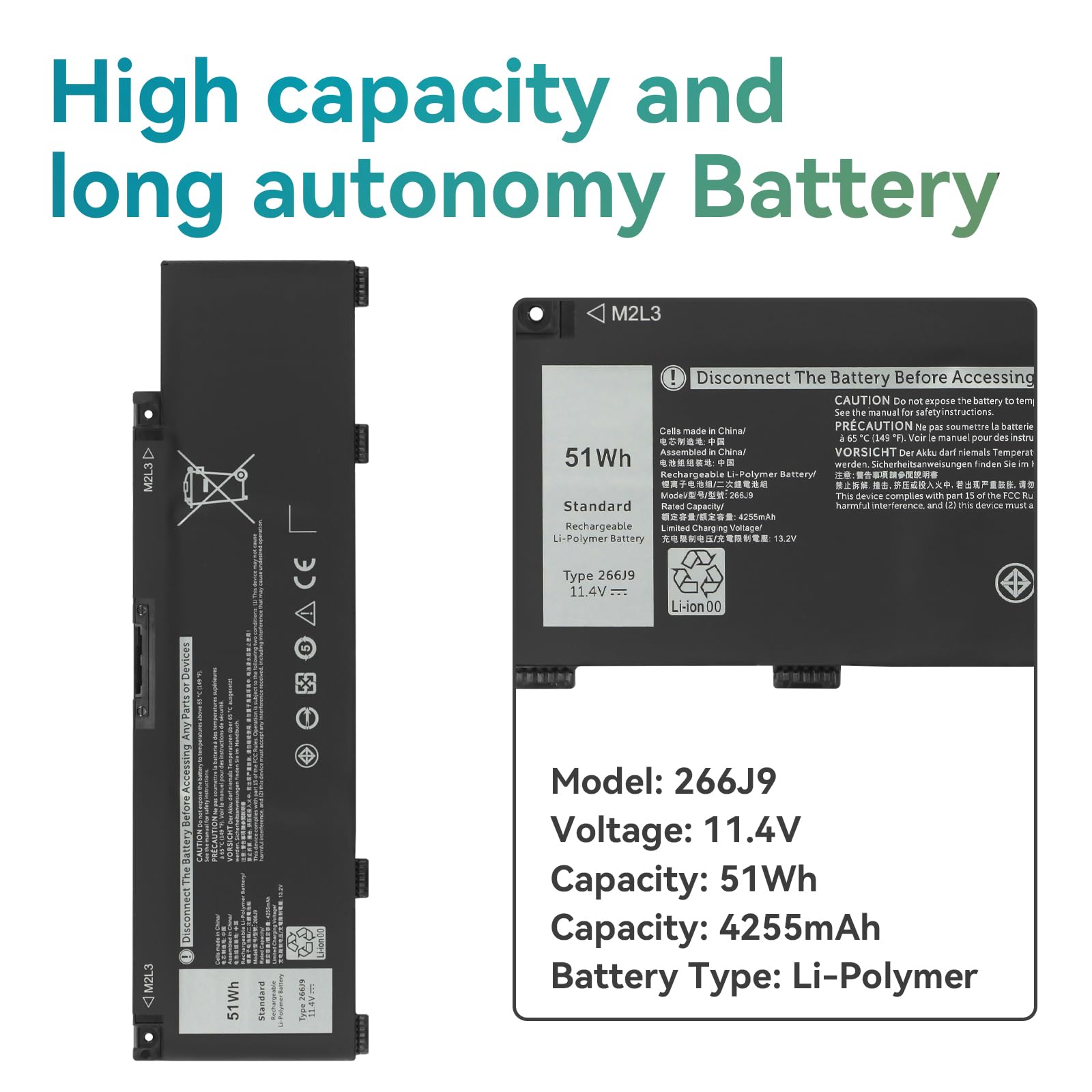 Green Cell Batterij JK6Y6 voor Dell Inspiron 13 5300 5301 14 5401 5402 5408 5409 7406 Silver 15 5501 5502 5505 5508 Latitude 3120 3510 Vostro Laptop (366) 00 mAh 11 .4V Zwart
