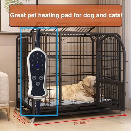 Miniatura 7 de Cama térmica para perros y alfombrilla térmica para perros, control digital, con temporizador, con impresión de flores y garras, apagado automático