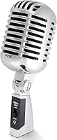 Pyle PDMICR42SL Retro Vintage Dynamic Cardioid Vocal Microphone with XLR Cable - Silver Studio & Stage Mic