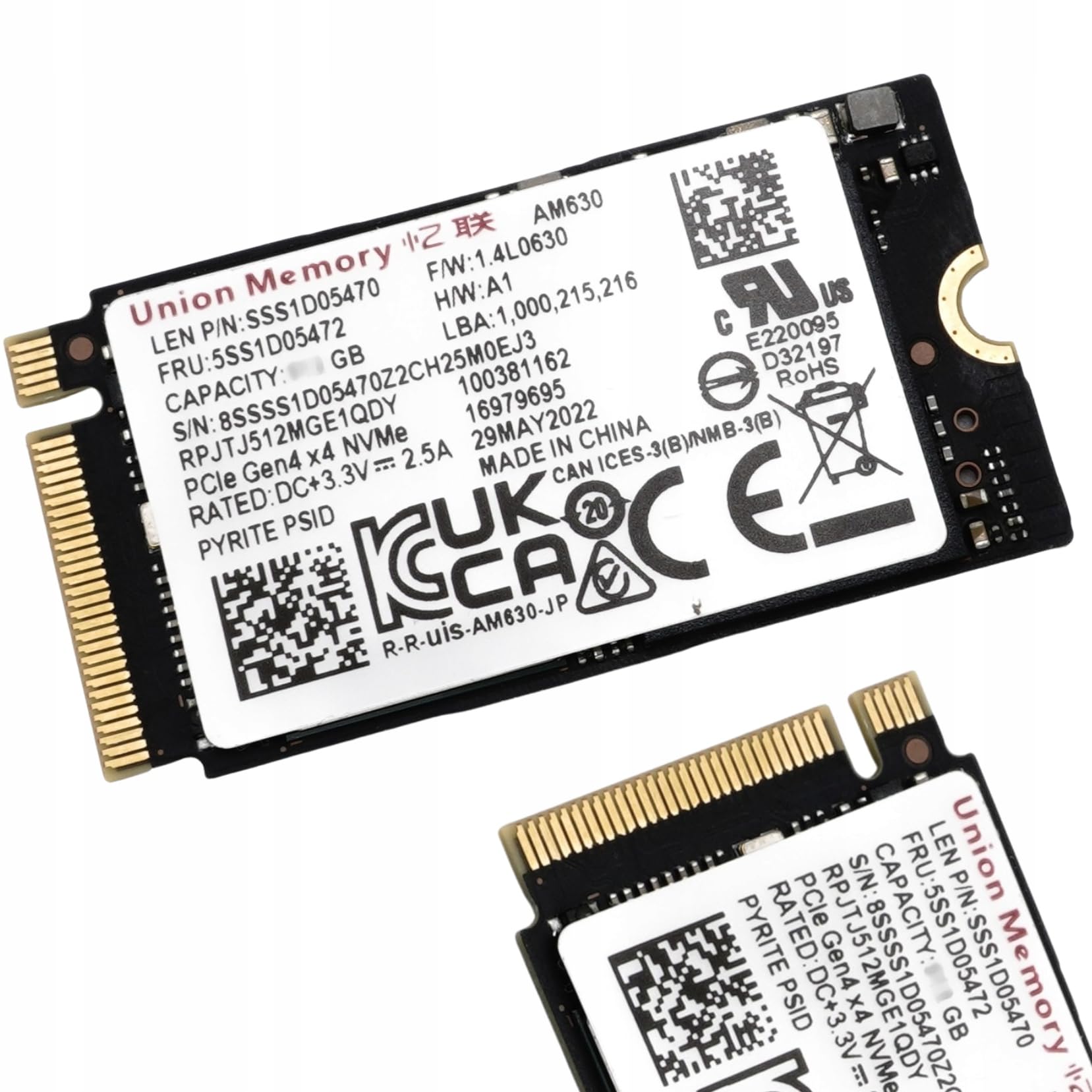内蔵型SSD E Union Memory SSD NVMe PCIe 512GB Amazon.com: Union Memory AM630 512GB M.2 2242 1.654 in NVMe PCIe
