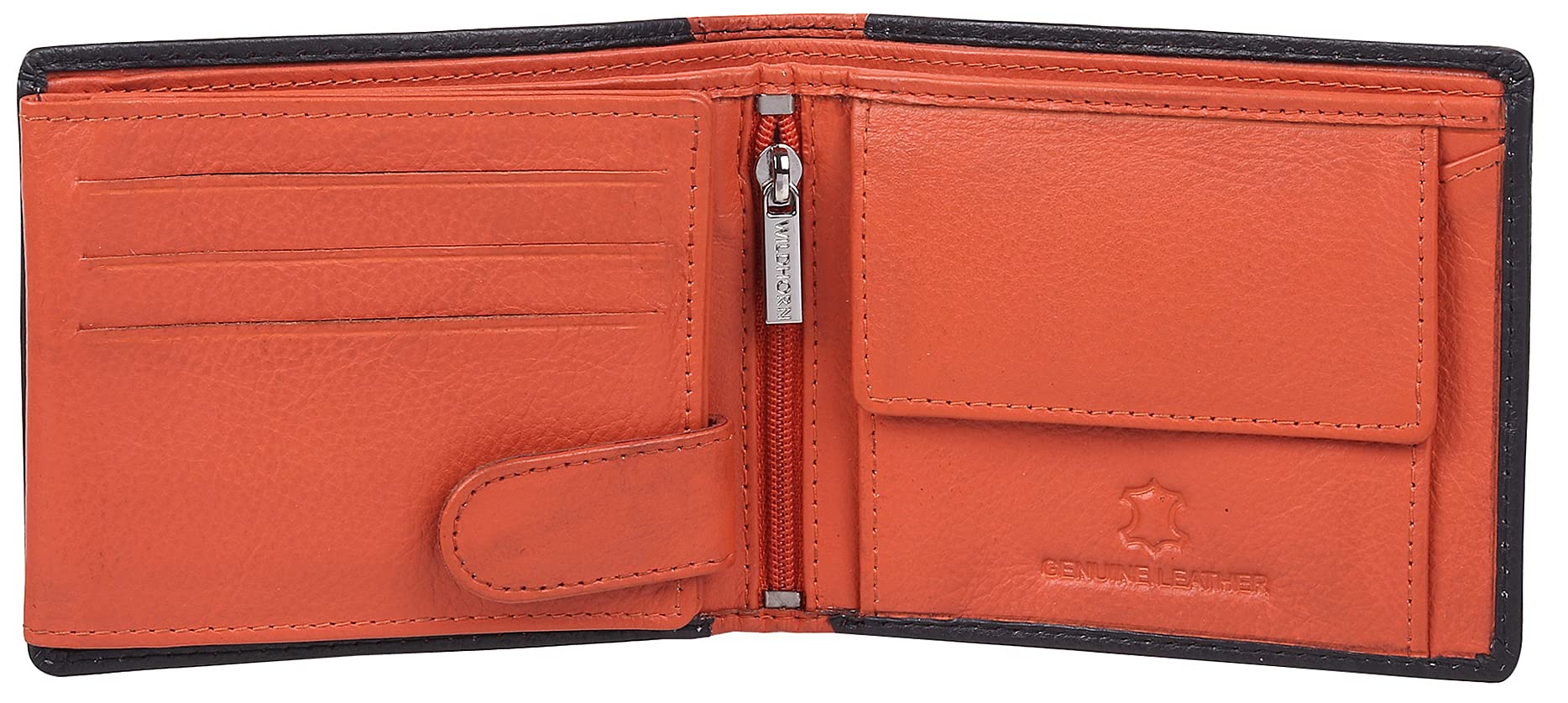 NAPA HIDE Leather Wallet for Men I Durable Lining I Handcrafted I 11 Card Slots I 1 Zipper & 2 Currency Compartments - Image 3 thumbnail