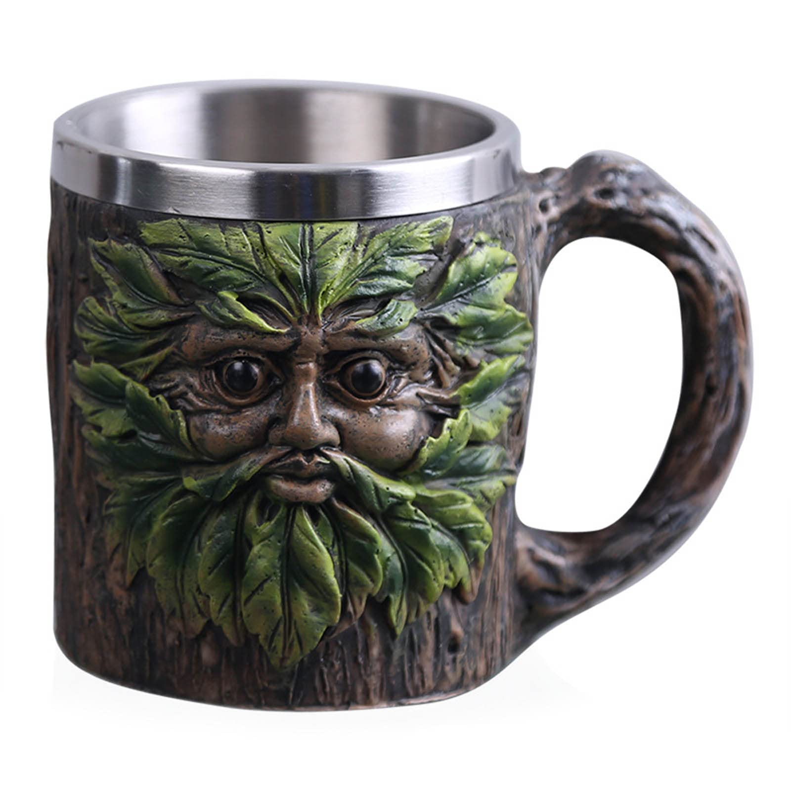 MALSSE 3D Three-dimensional Mug Resin Stainless Steel Coffee Mug Creative Resin for Personal Birthday Gift Coffee Cups