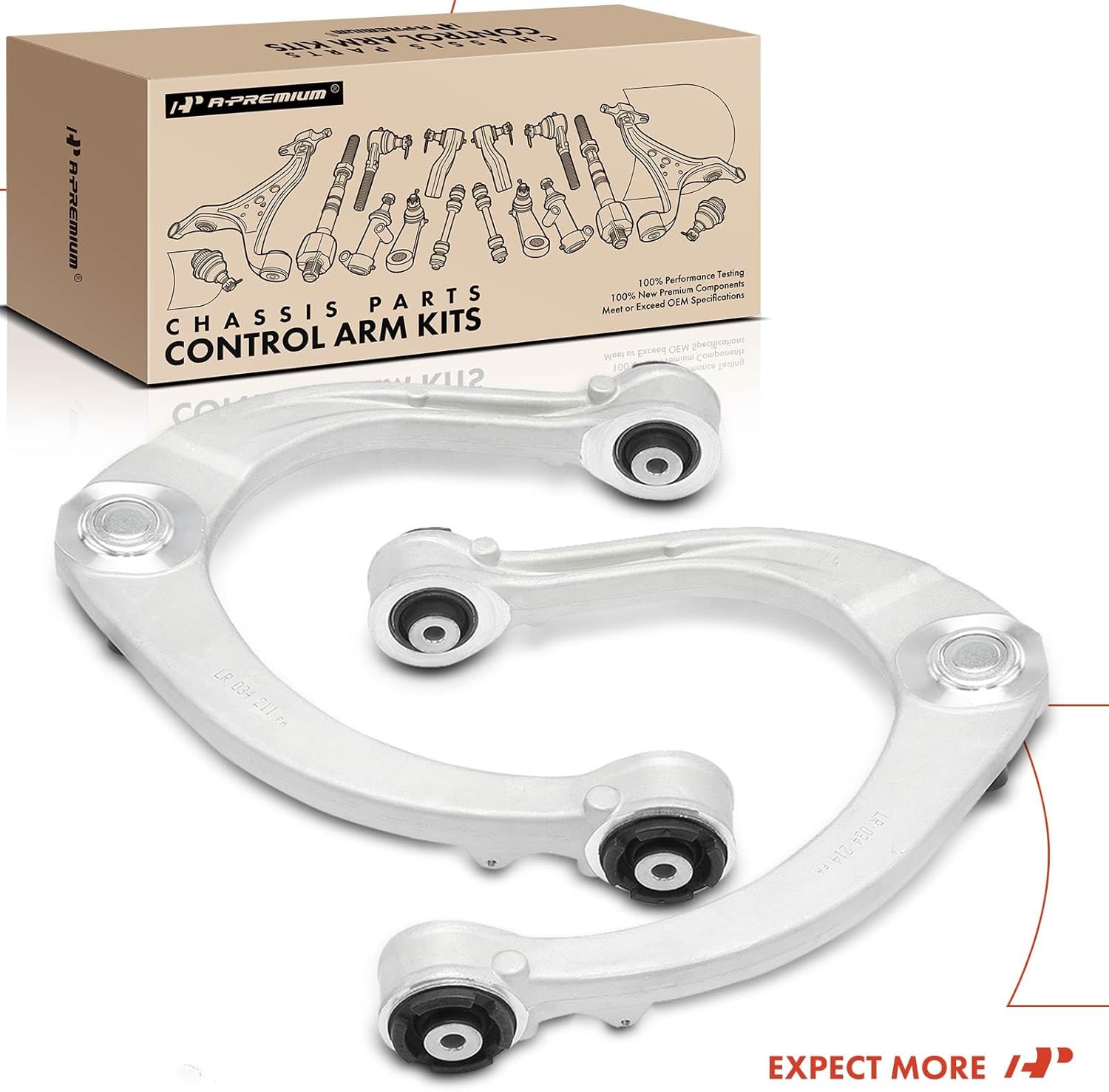 A-Premium 2 x Front Upper Control Arm, with Ball Joint & Bushing, Compatible with Land Rover Range Rover 2013-2023, Range Rover Sport 2014-2023, Discovery 2017-2023