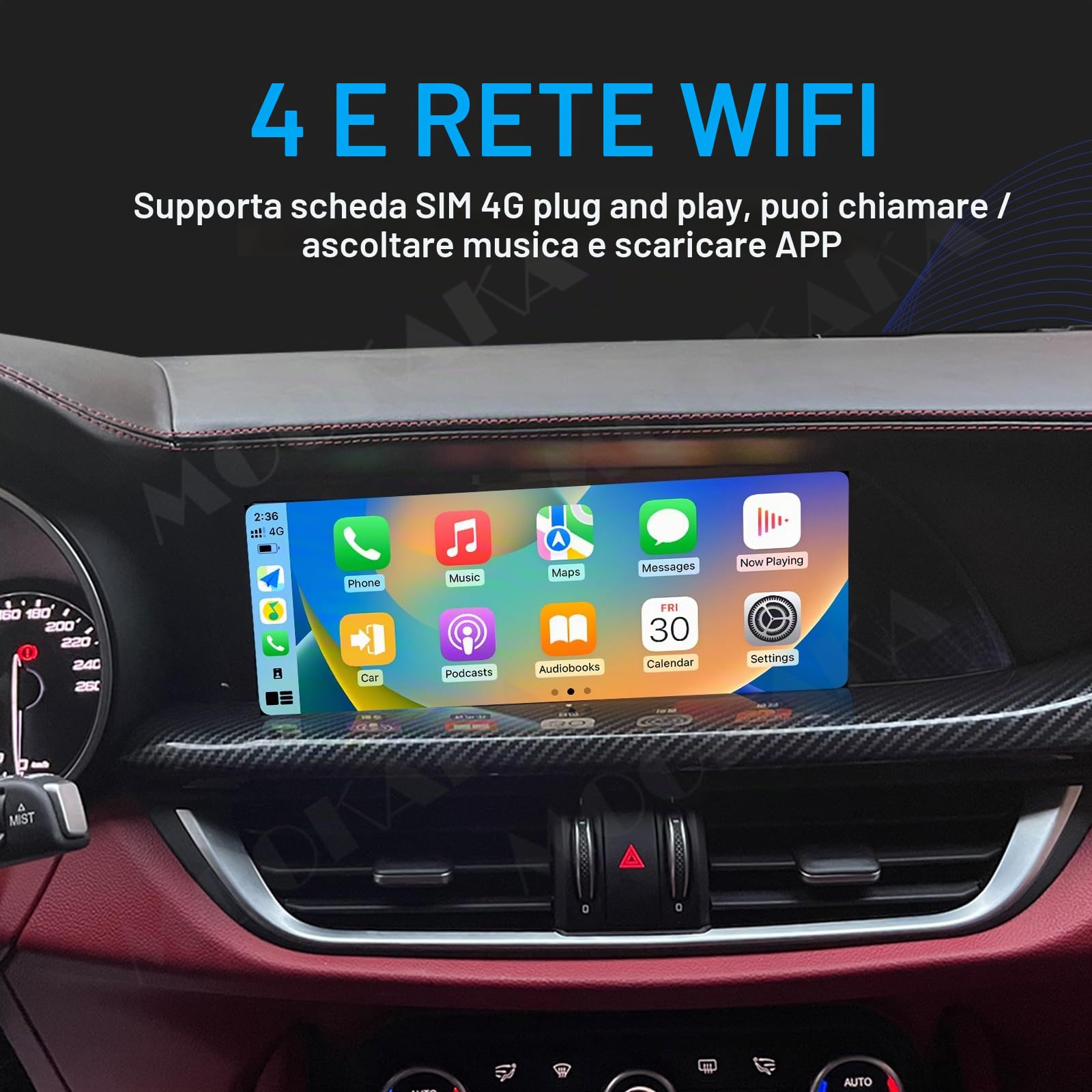Android Car Radio 2 Din GPS Navigation for Alfa Romeo Giulia Stelvio 2015-2020 Multimedia Player Car Stereo Receiver Inch HD 1080P with Carplay (8+128GB)