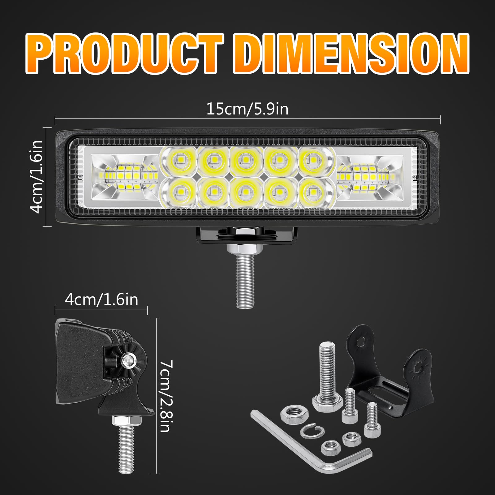 RIGIDON 4PCS 6 Pulgadas 15cm 24W Focos LED Tractor 12V 24V Impermeable Luz Antiniebla Barra LED Coche 4x4 Off-road ATV UTV SUV
