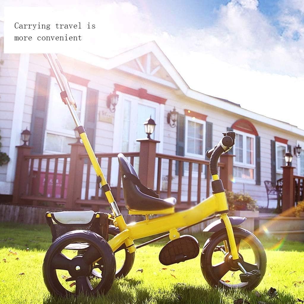 HBJWOV Foldable Tricycle Children's Bicycle Children's Tricycle Can Push and Ride use Stroller Baby Bicycle