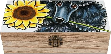 Amazon Ssscase 明るく黒いミニチュアプードル 木製収納ボックス 木の収納箱 天然素材 おしゃれ リビング 収納 ボックス 木製 収納 組立不要 収納ケース ボックス オンライン通販