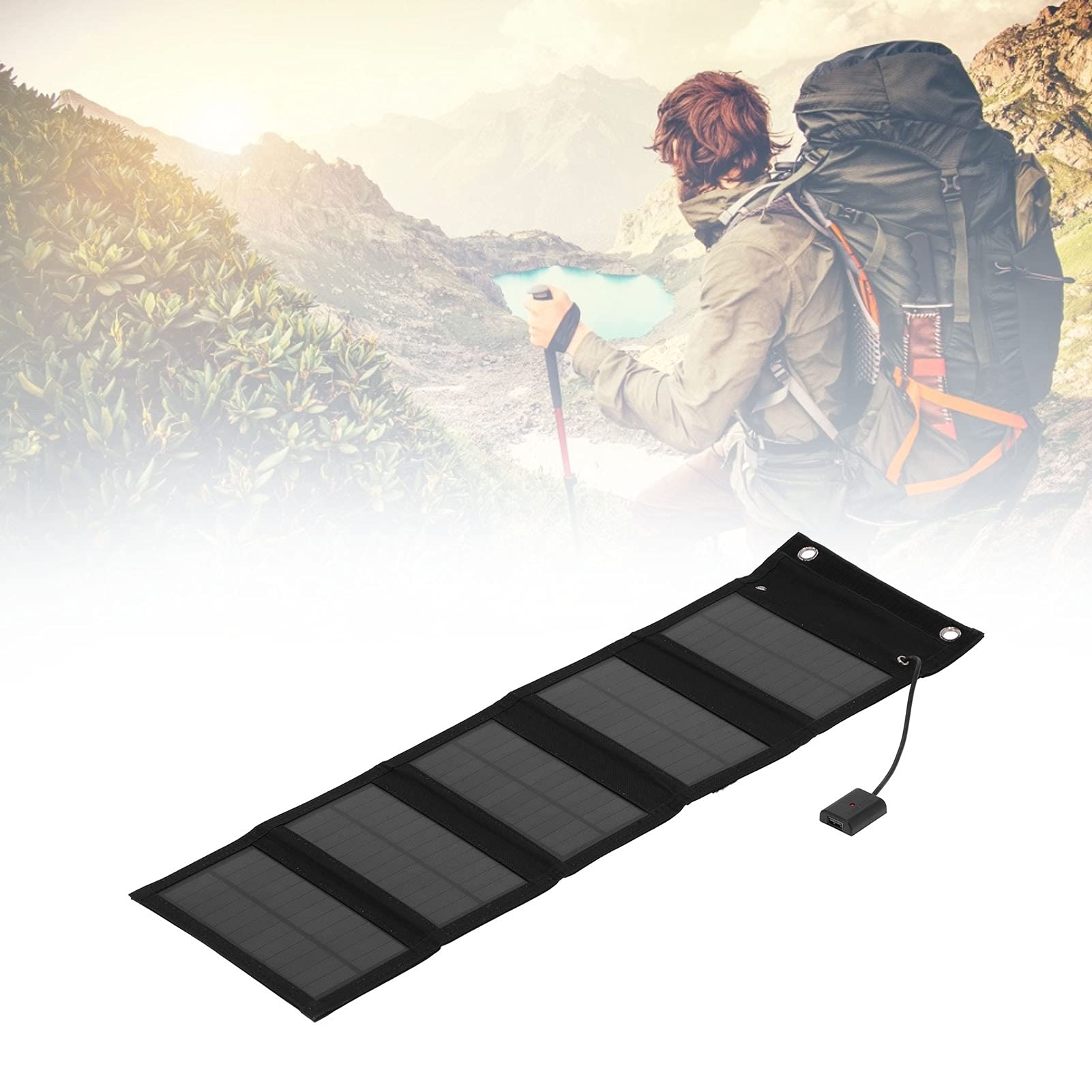 20W USB Foldable Solar Panel,Portable Solar Panel Charger,Photovoltaic Panel Solar Charger For SmartPhone Tablet Laptop Camera For Outdoor Travel Camping Use(Black