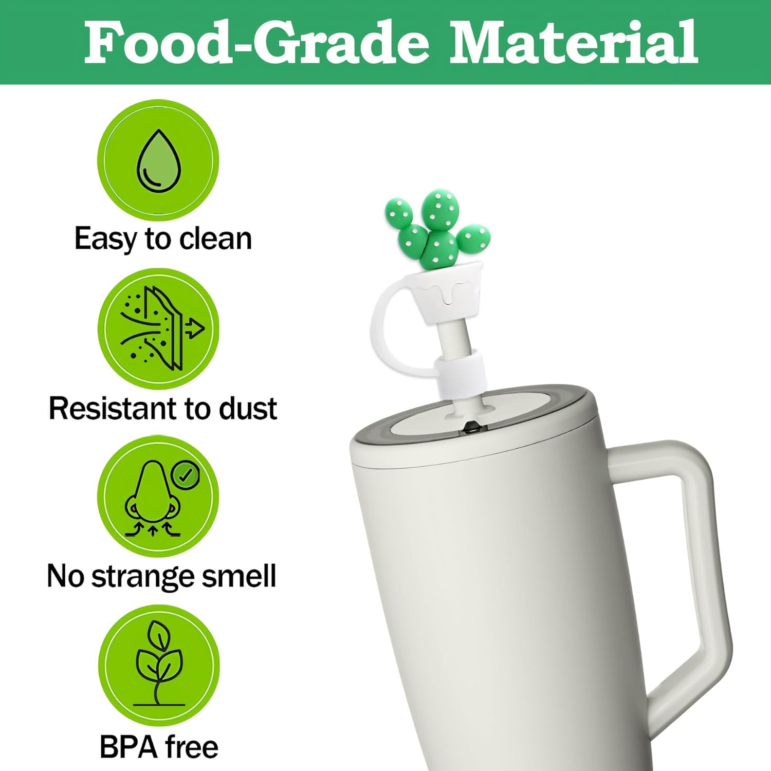 Compatible with Brumate Era Cup Accessories, 4PCS 12mm Cute Straw Cover Cap for Brumate Era Straw Toppers, 2PCS Butterfly Letter Charms for Brumate Cups 30&40 Oz with Handle(A) - Image 5