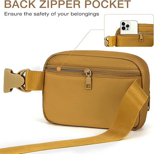 Miniatura 4 de Riñonera de moda para mujer, riñonera con correa ajustable, riñonera para viajes, entrenamiento, correr, senderismo, A9. Marrón, Riñonera de moda
