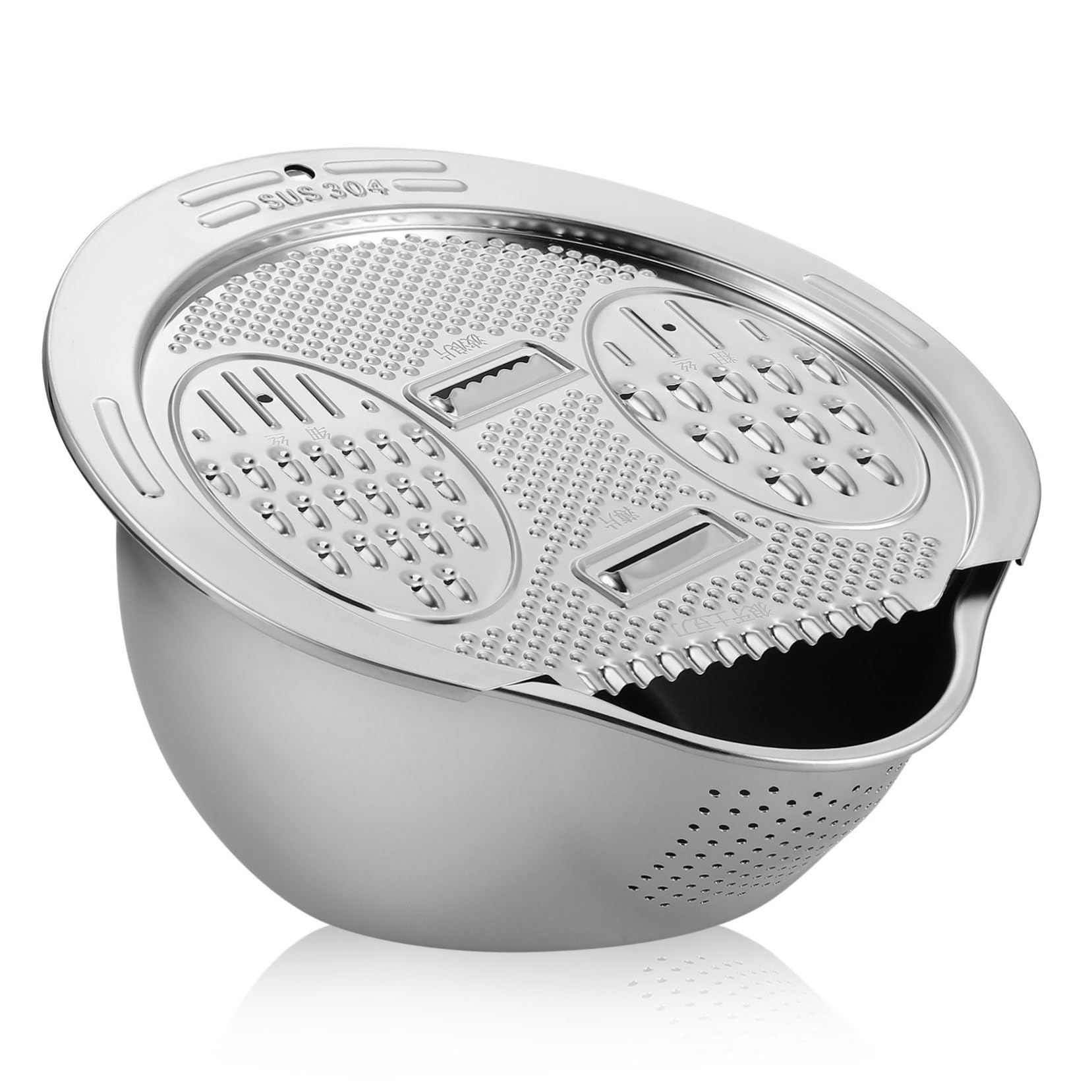 COLLBATH Scolapasta in Acciaio Inossidabile Ciotola Per Lavare Riso Verdure E Frutta Colino Multifunzionale Maniglia E Beccuccio Per Drenaggio Facile