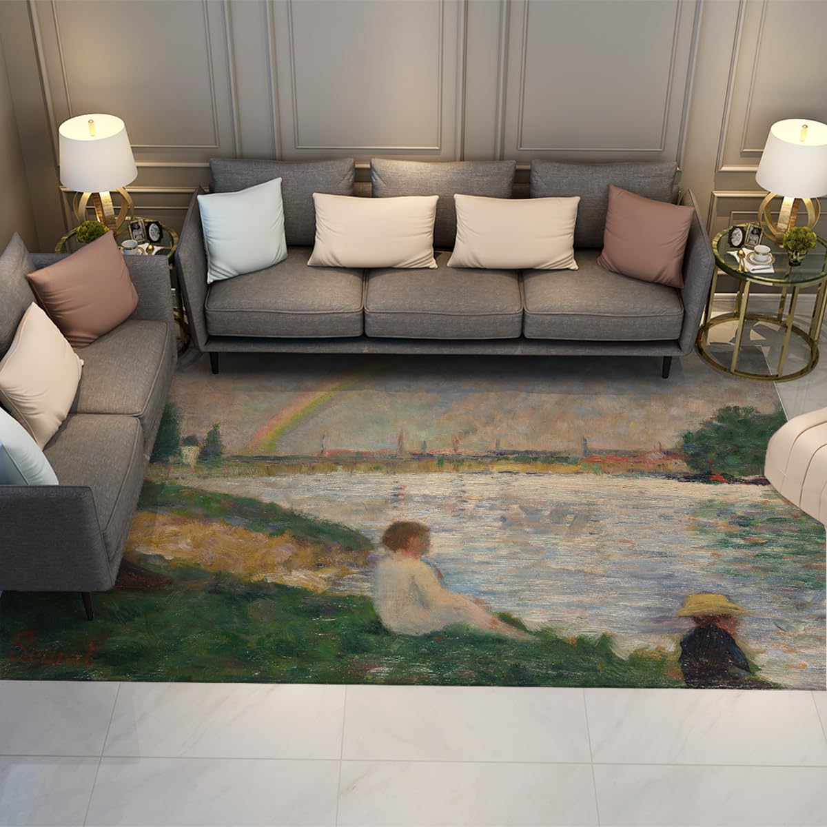 Tapis lavable peinture célèbre fini les taches sur votre tapis d'art